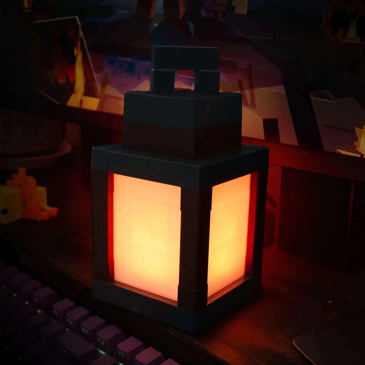 Pixel Style LED Night Light Lantern with 16 Colors and Remote Control-16 Color Lanterns