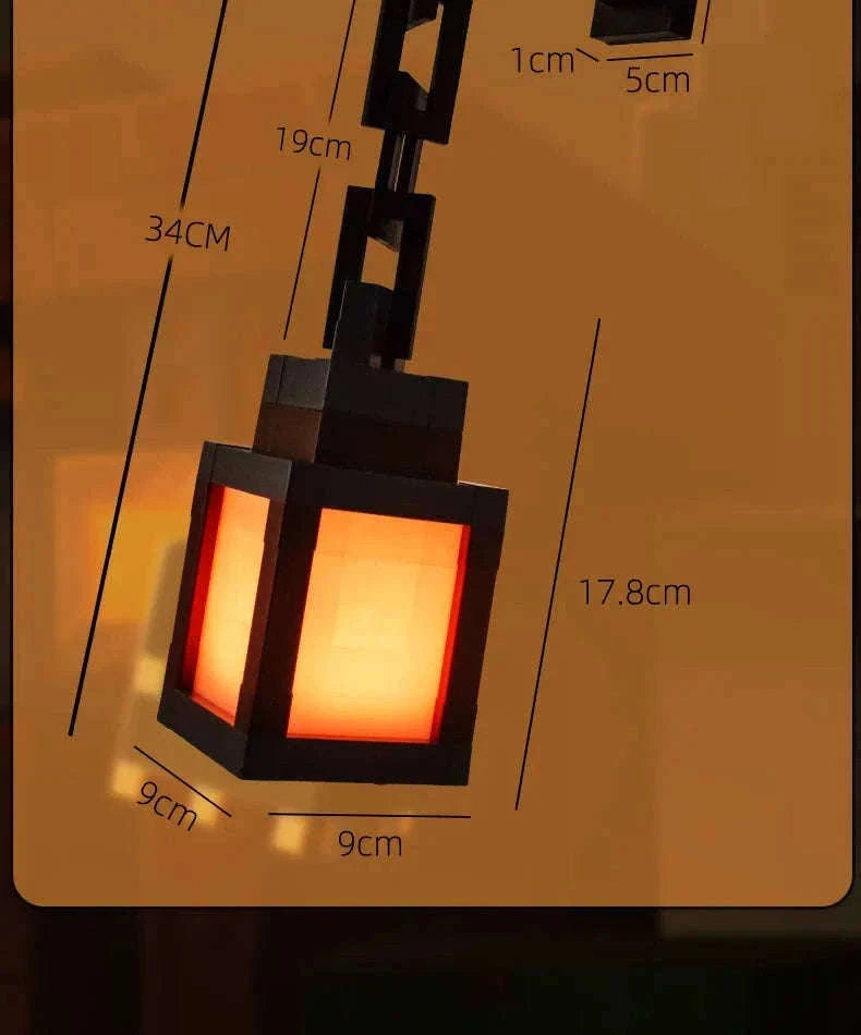 Pixel Style LED Night Light Lantern with 16 Colors and Remote Control-16 Color Lanterns