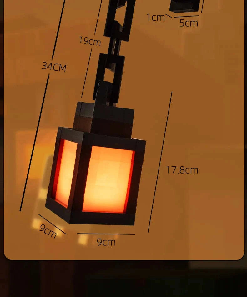 Pixel Style LED Night Light Lantern with 16 Colors and Remote Control-16 Color Lanterns