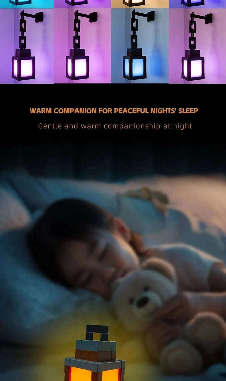 Pixel Style LED Night Light Lantern with 16 Colors and Remote Control-16 Color Lanterns