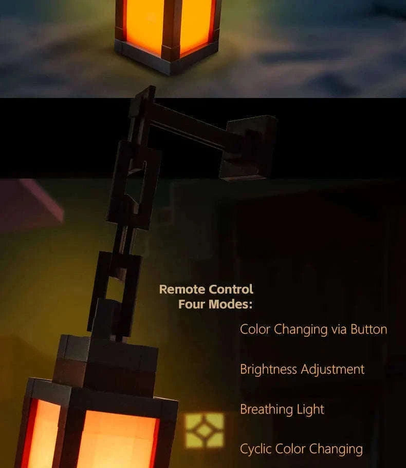 Pixel Style LED Night Light Lantern with 16 Colors and Remote Control-16 Color Lanterns