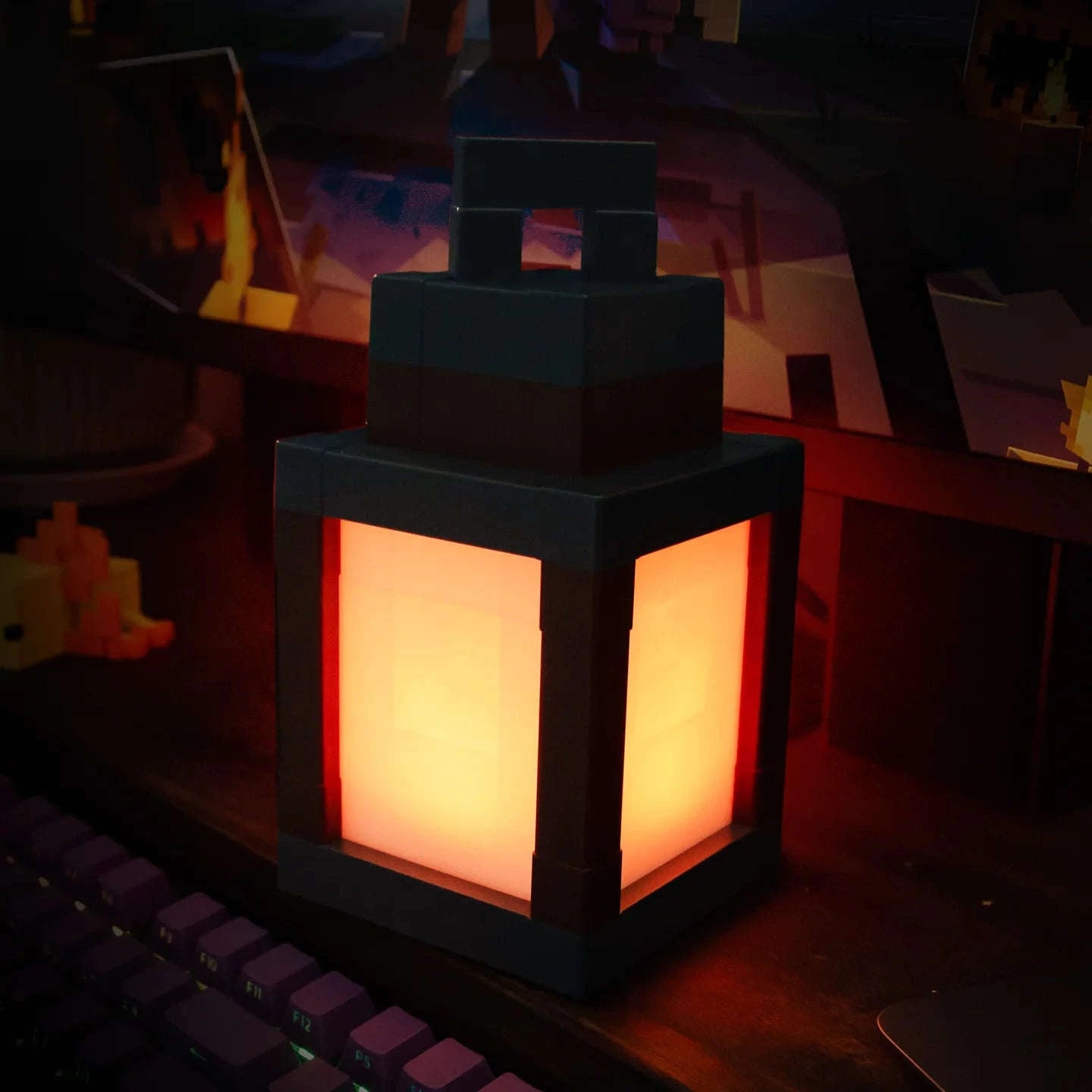 Pixel Style LED Night Light Lantern with 16 Colors and Remote Control-16 Color Lanterns