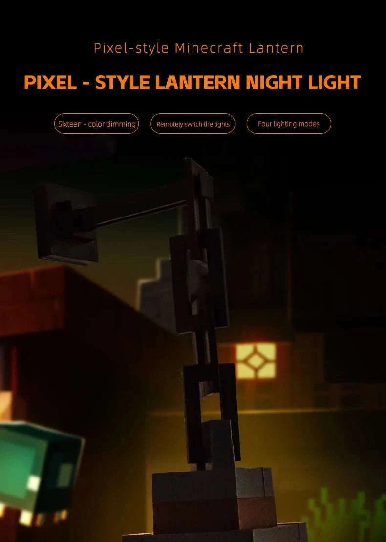 Pixel Style LED Night Light Lantern with 16 Colors and Remote Control-16 Color Lanterns