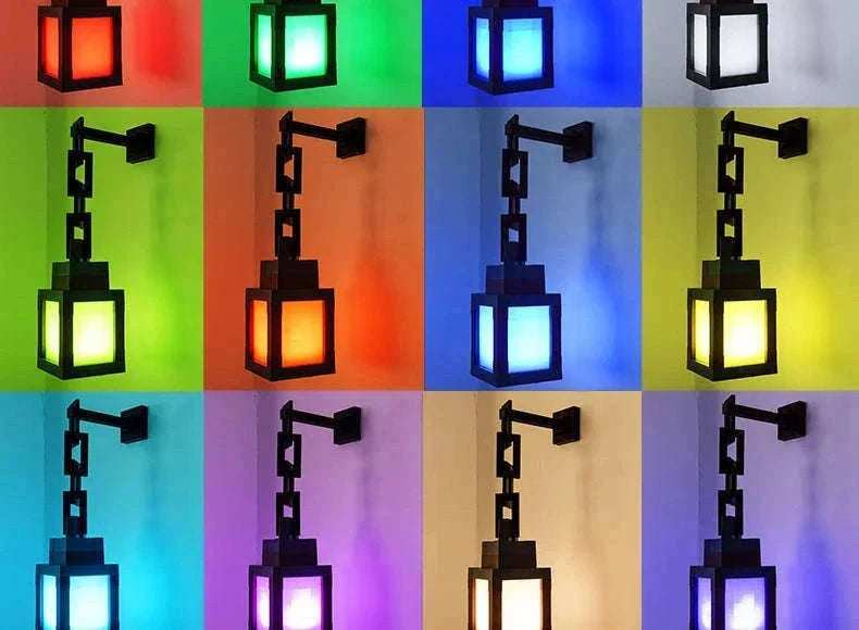Pixel Style LED Night Light Lantern with 16 Colors and Remote Control-16 Color Lanterns
