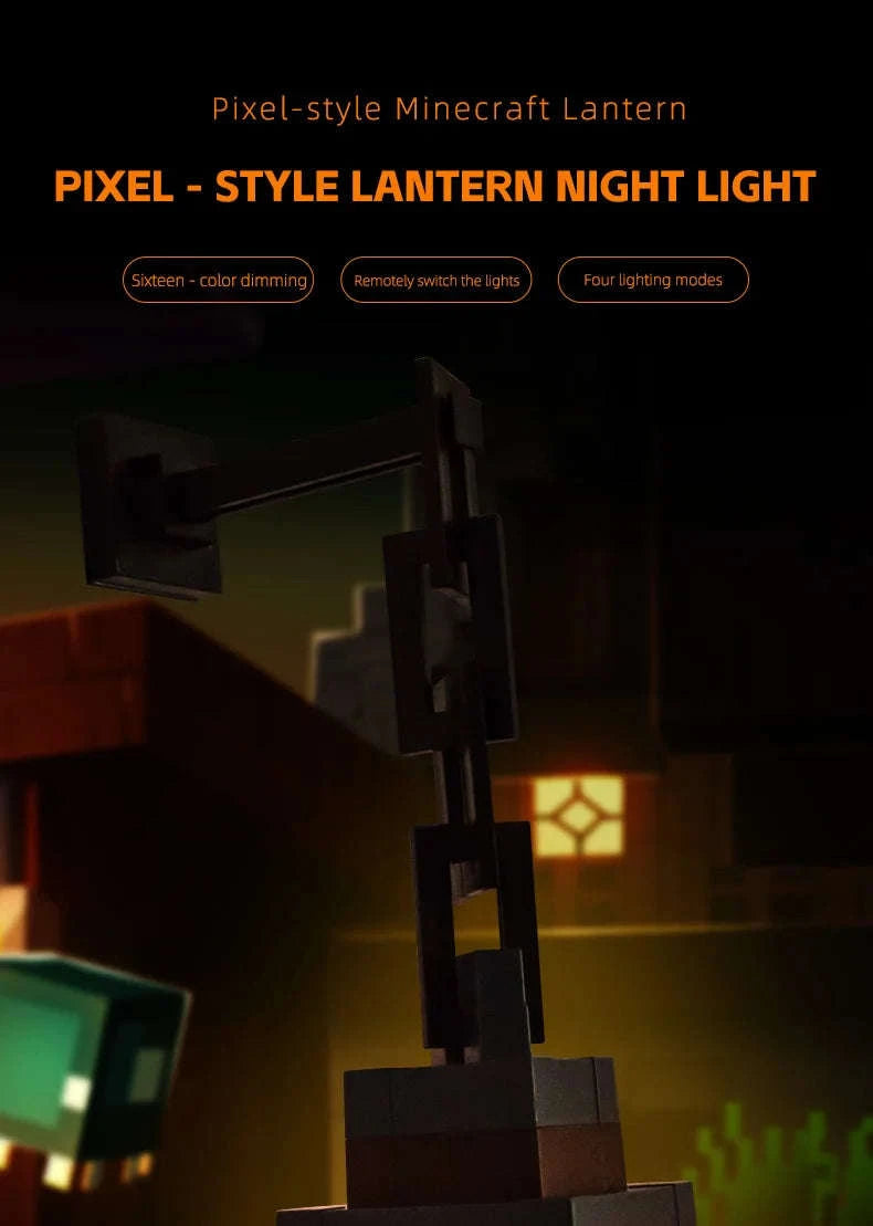 Pixel Style LED Night Light Lantern with 16 Colors and Remote Control-16 Color Lanterns
