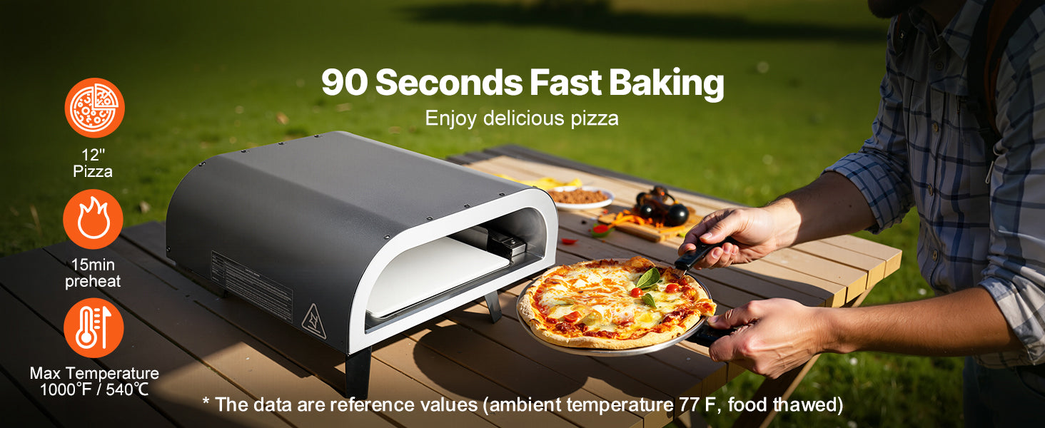 Portable Propane Outdoor Pizza Oven 12 Inch with Pizza Stone and Carry Bag