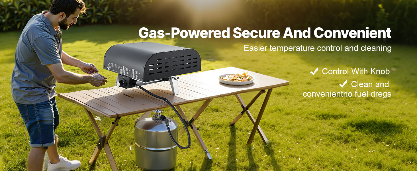 Portable Propane Outdoor Pizza Oven 12 Inch with Pizza Stone and Carry Bag