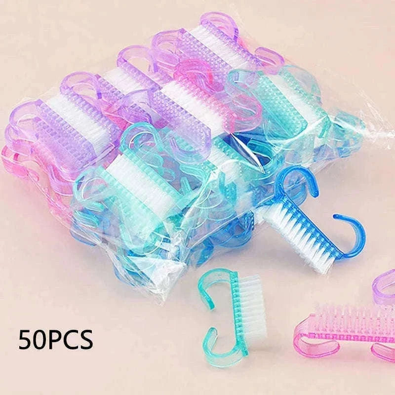 Plastic Nail Cleaning Brush Set for Manicure and Pedicure-15PCS