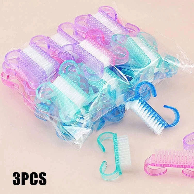 Plastic Nail Cleaning Brush Set for Manicure and Pedicure-15PCS