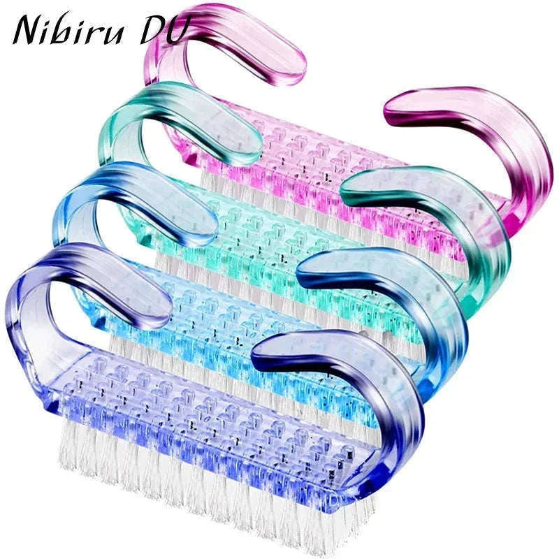 Plastic Nail Cleaning Brush Set for Manicure and Pedicure-15PCS