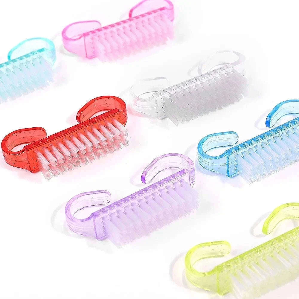 Plastic Nail Cleaning Brush Set for Manicure and Pedicure-15PCS
