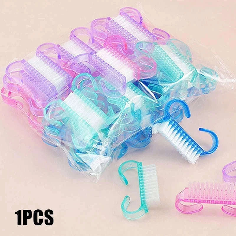 Plastic Nail Cleaning Brush Set for Manicure and Pedicure-15PCS