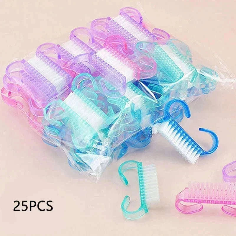 Plastic Nail Cleaning Brush Set for Manicure and Pedicure-15PCS