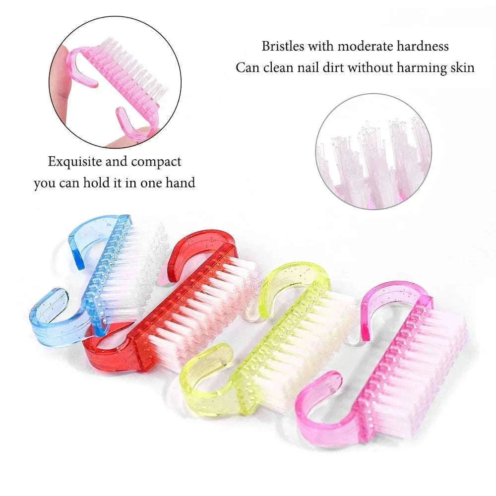 Plastic Nail Cleaning Brush Set for Manicure and Pedicure-15PCS