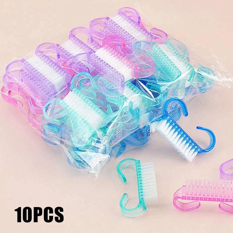 Plastic Nail Cleaning Brush Set for Manicure & Pedicure-15PCS