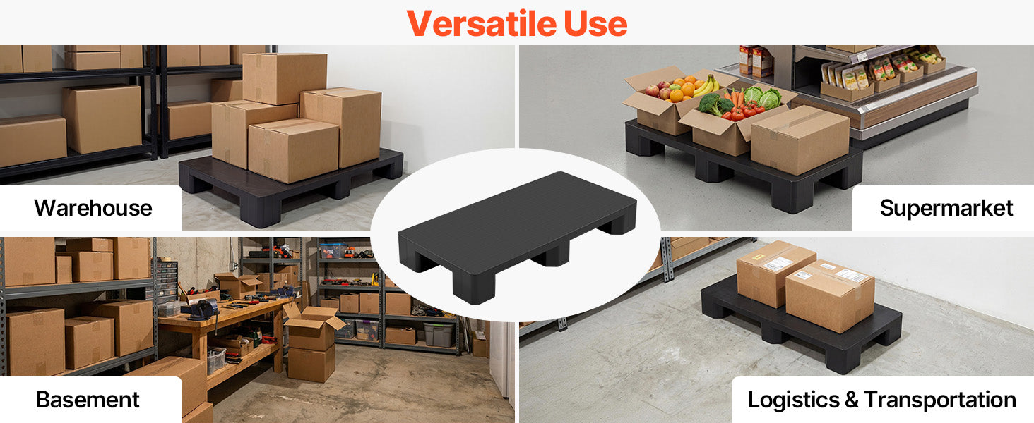 Heavy Duty Plastic Pallet 2205 lbs Waterproof Storage Base