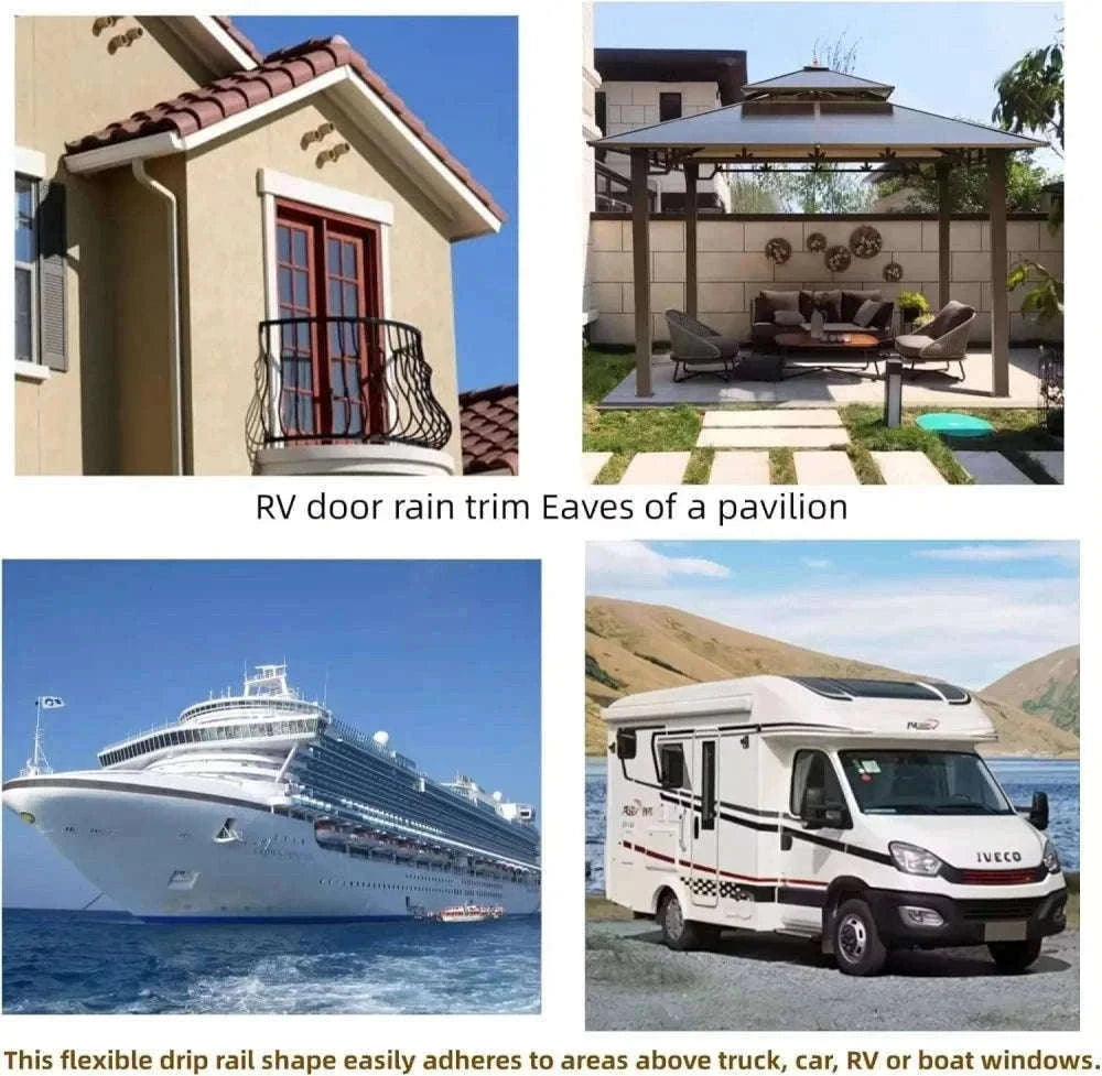 Plastic Rain Gutter Drip Stop for Car, Van, RV & Caravan-as pic