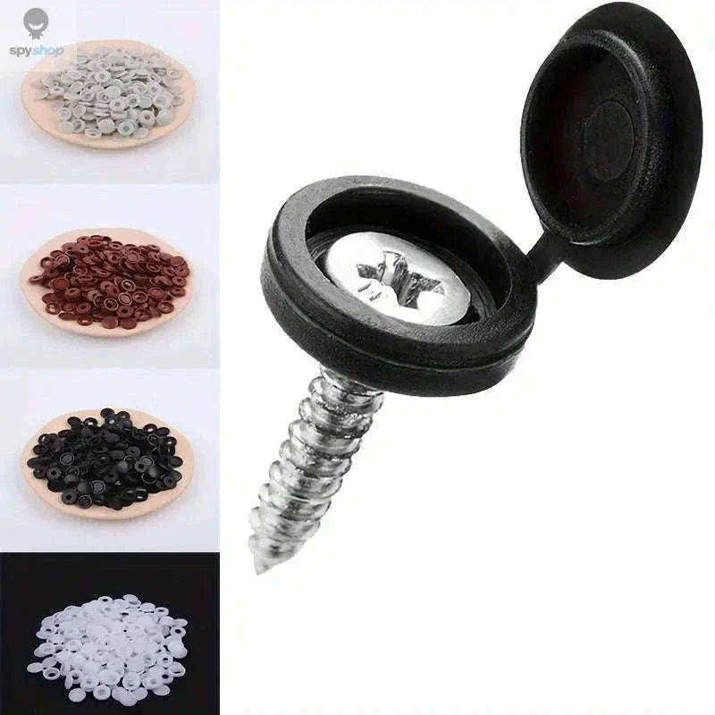 Plastic Screw Caps 50pcs for Clean, Finished DIY Projects-Grey