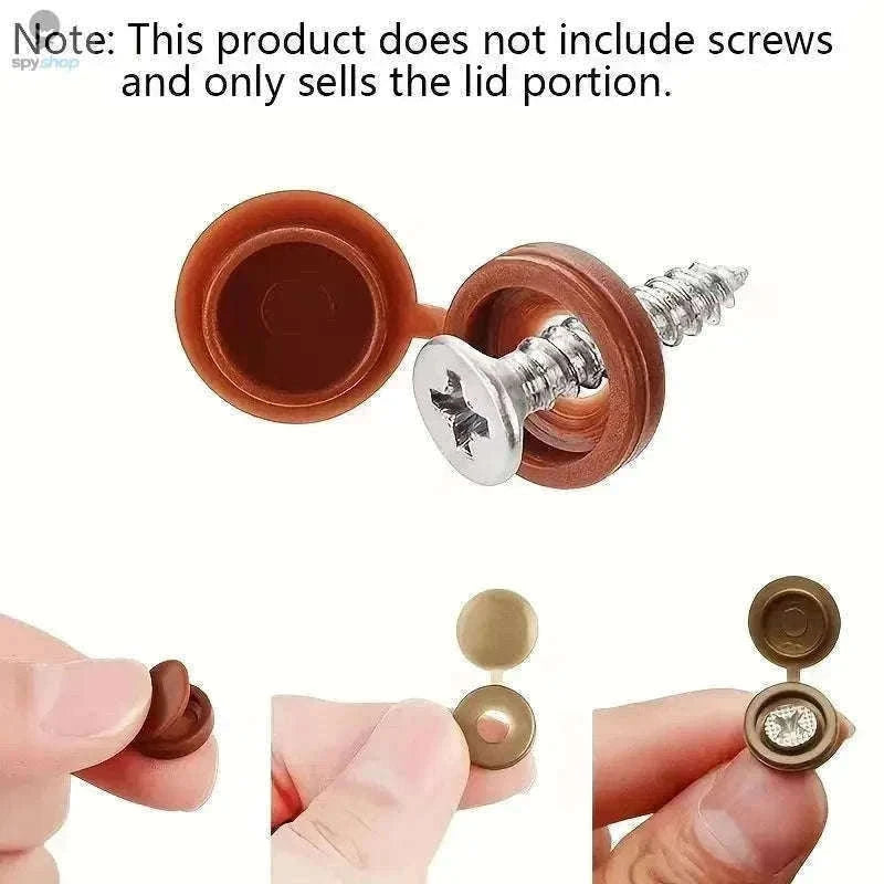 Plastic Screw Caps 50pcs for Clean, Finished DIY Projects-Grey