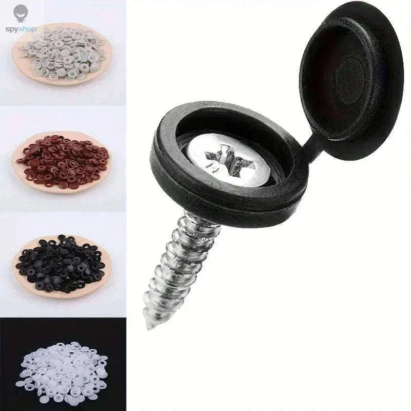 Plastic Screw Caps 50pcs for Clean, Finished DIY Projects-Grey