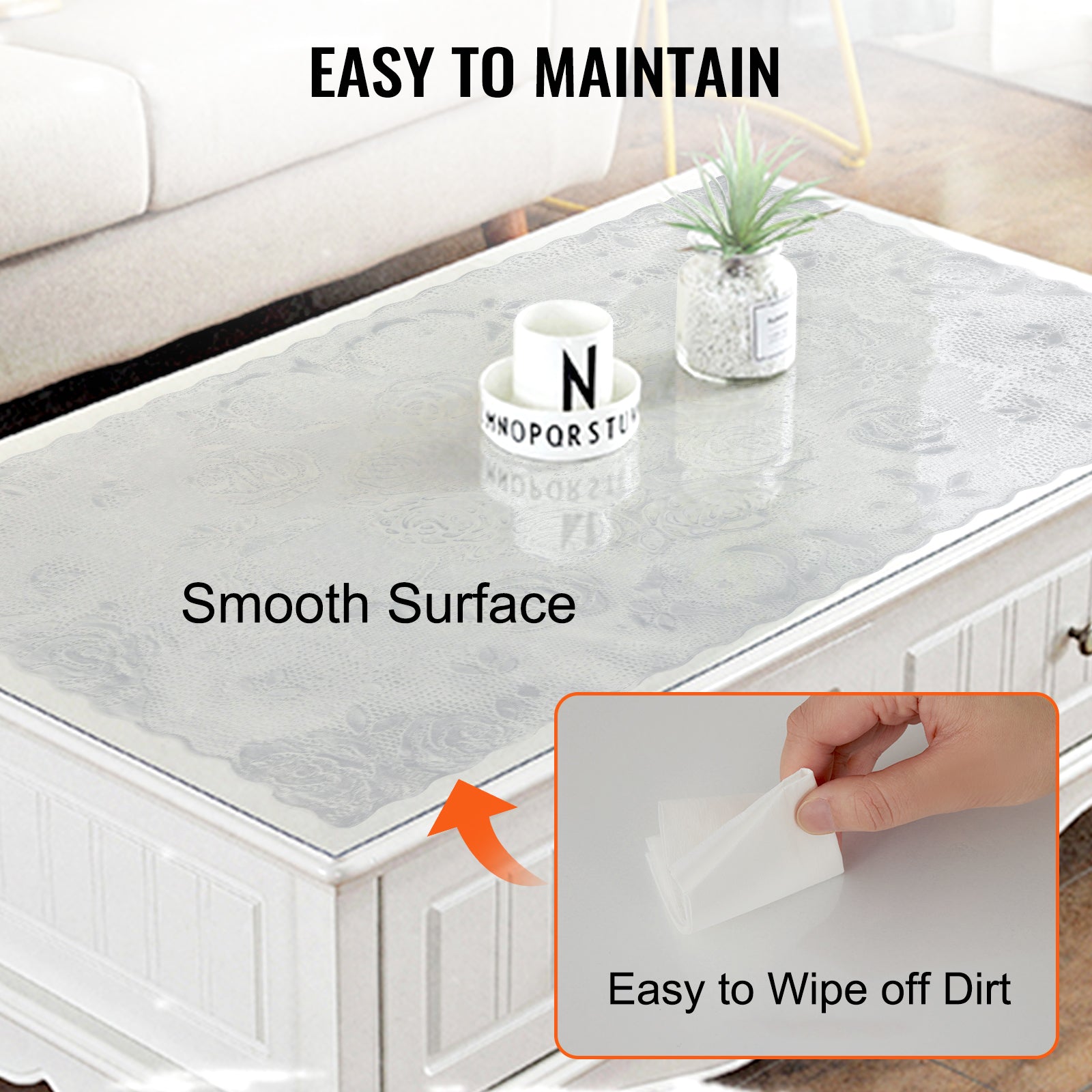 Clear PVC Table Protector Waterproof 1.5mm–2mm Thick Cover