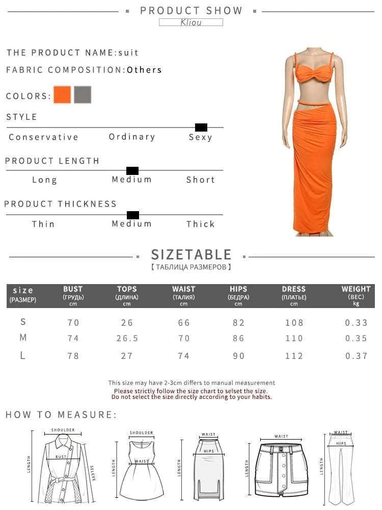Pleated Crop Top and High Waist Maxi Skirt Two Piece Set-Coffee / M