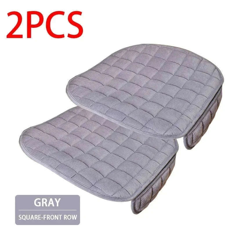 Plush Car Seat Cover Anti-Scratch Universal Seat Protector-Beige Front 1pc