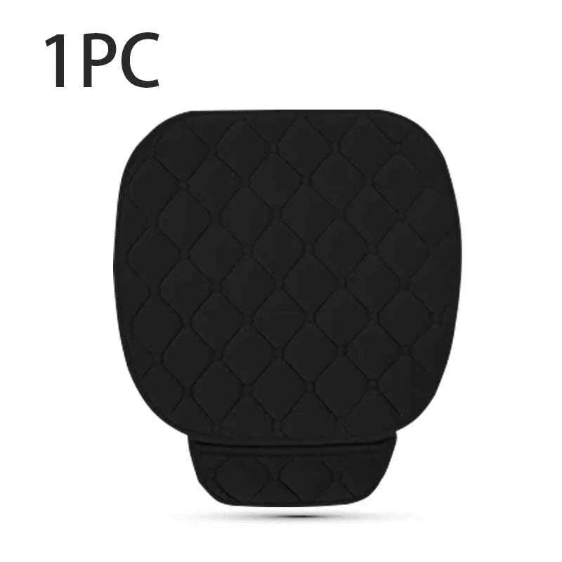 Plush Car Seat Cover Anti-Slip Soft Seat Cushion Protector Pad Universal-Black Rear 1pc