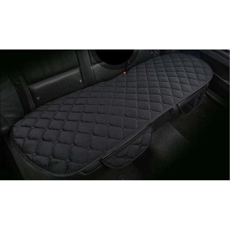 Plush Car Seat Cover Anti-Slip Soft Seat Cushion Protector Pad Universal-Black Rear 1pc