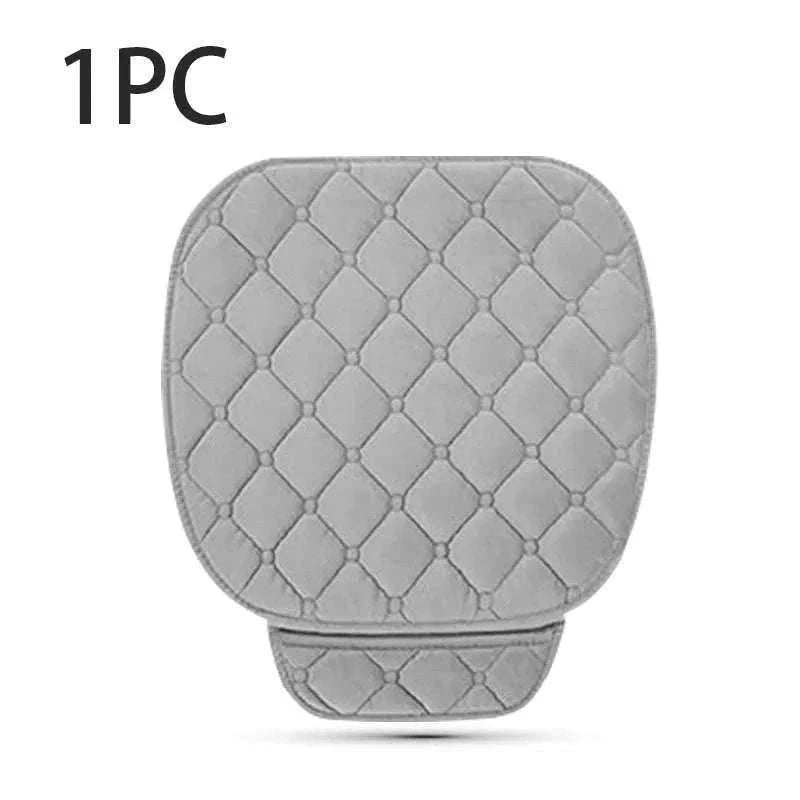 Plush Car Seat Cover Anti-Slip Soft Seat Cushion Protector Pad Universal-Black Rear 1pc