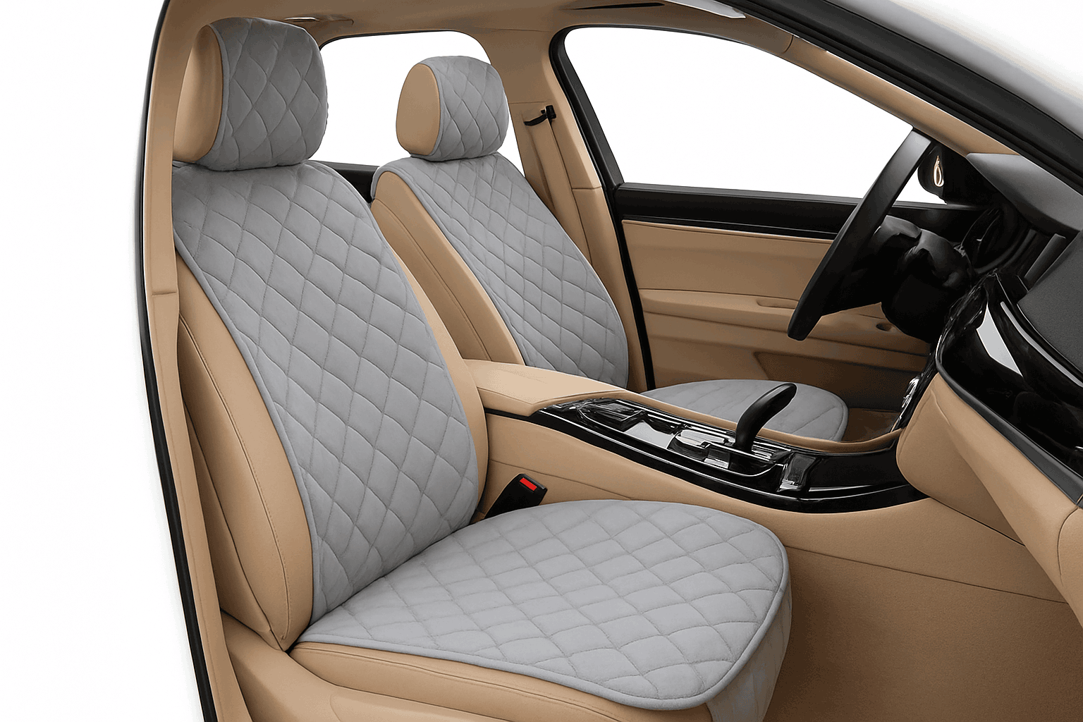 Plush Car Seat Cover-Rear Black 1pc