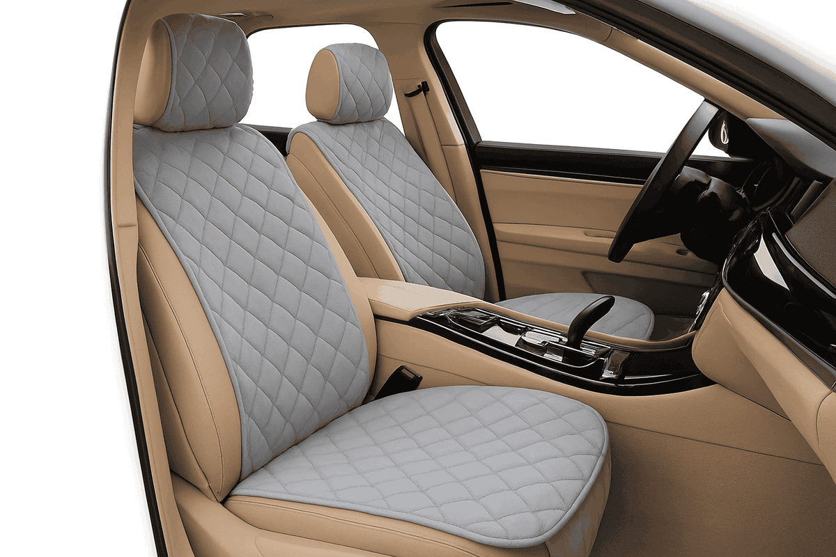 Plush Car Seat Cover-Rear Black 1pc