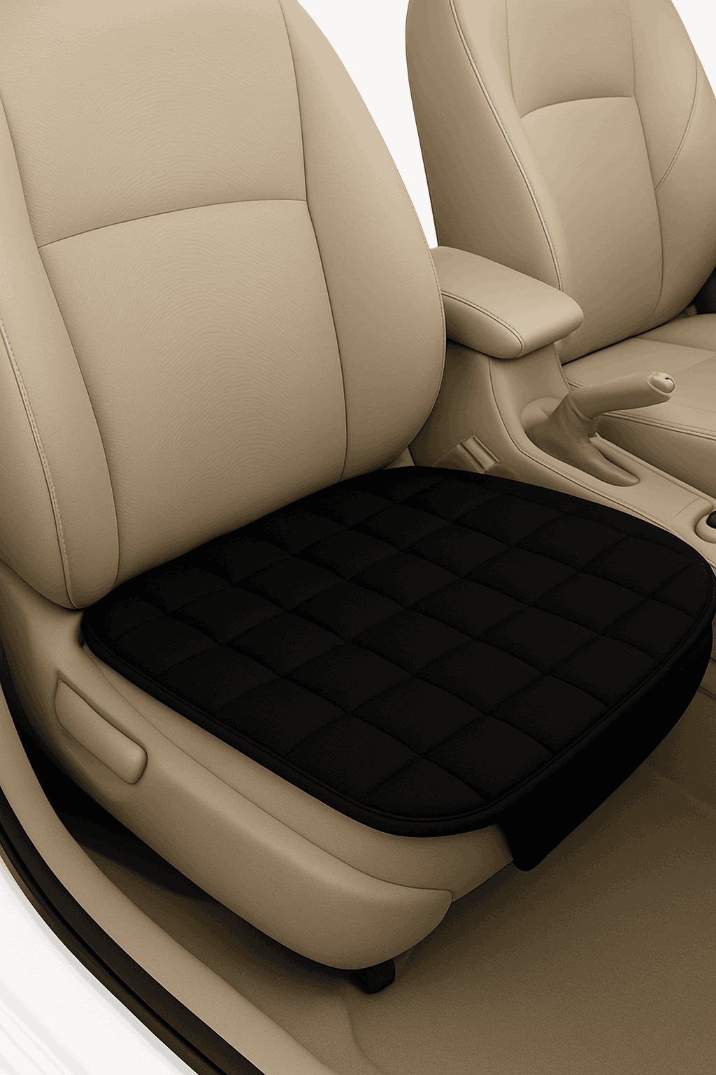Plush Car Seat Cover Ultra-Soft Anti-Slip Universal-Gray Rear 1 pc