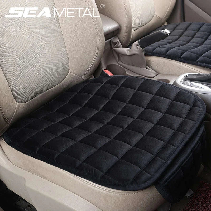 Plush Car Seat Cover Ultra-Soft Anti-Slip Universal-Gray Rear 1 pc