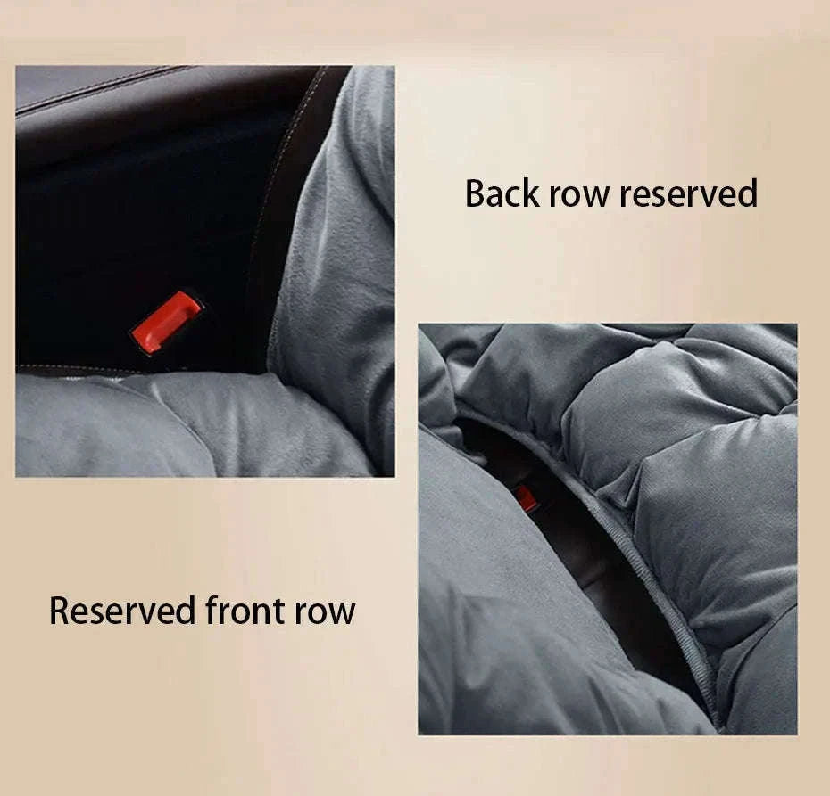 Plush Car Seat Cover Winter Warm Anti-Slip Seat Cushion-Gray front seat 1PC