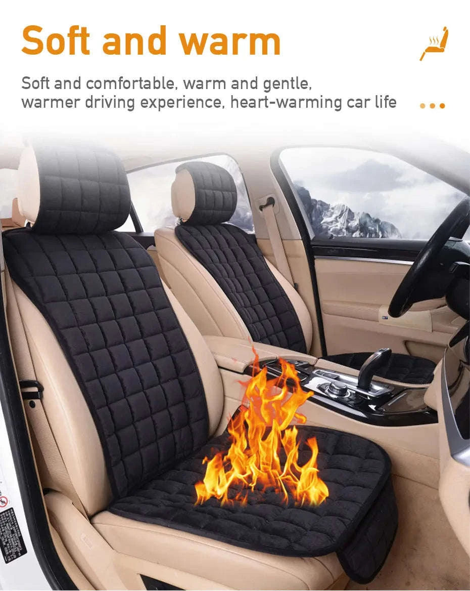 Plush Car Seat Cover with Backrest Pad-Gray Front 1pc