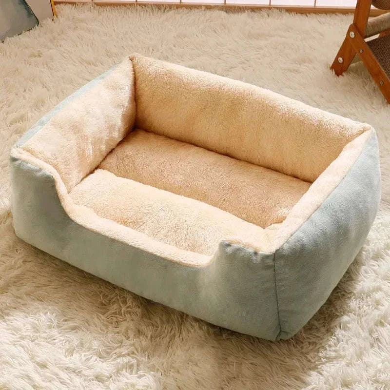 Plush Cat Bed & Mat-Pink / XXL 80x60cm