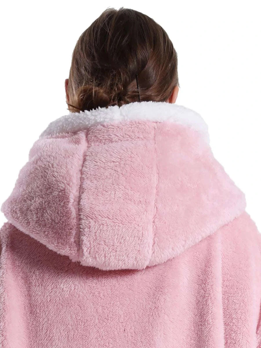 Plush Fleece Blanket Hoodie for Men and Women-FH141 / XL Length 140cm
