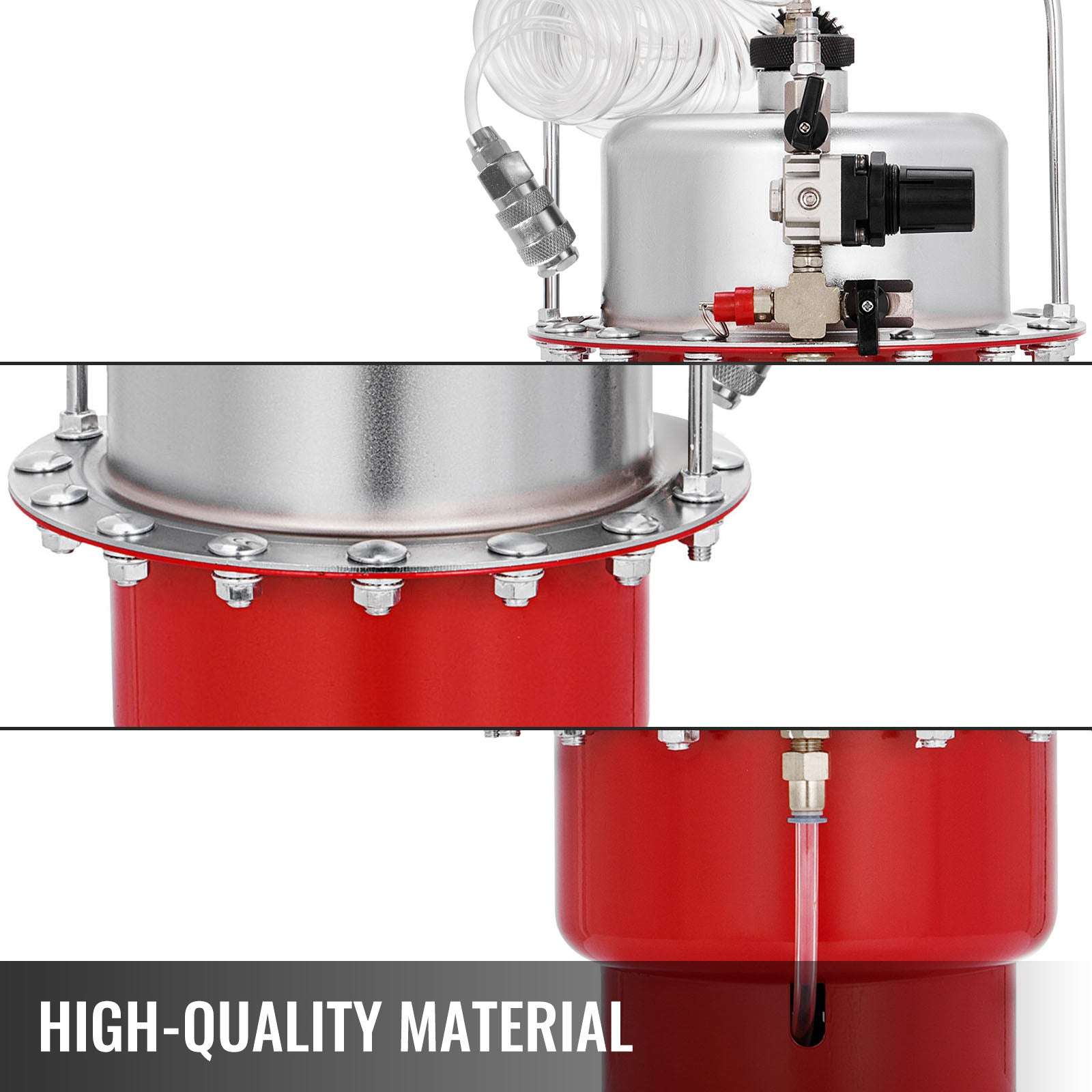 Pneumatic Brake Bleeder Kit 5L Air Pressure Fluid Change Tool-Red / United States