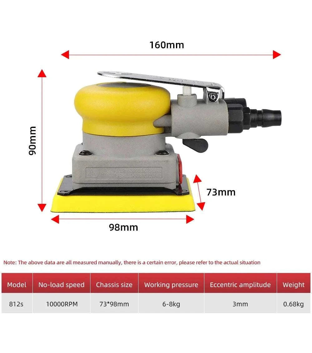 Pneumatic Car Air Sander Polisher 70x100mm with 20 Sandpapers-with 20pcs 320grit