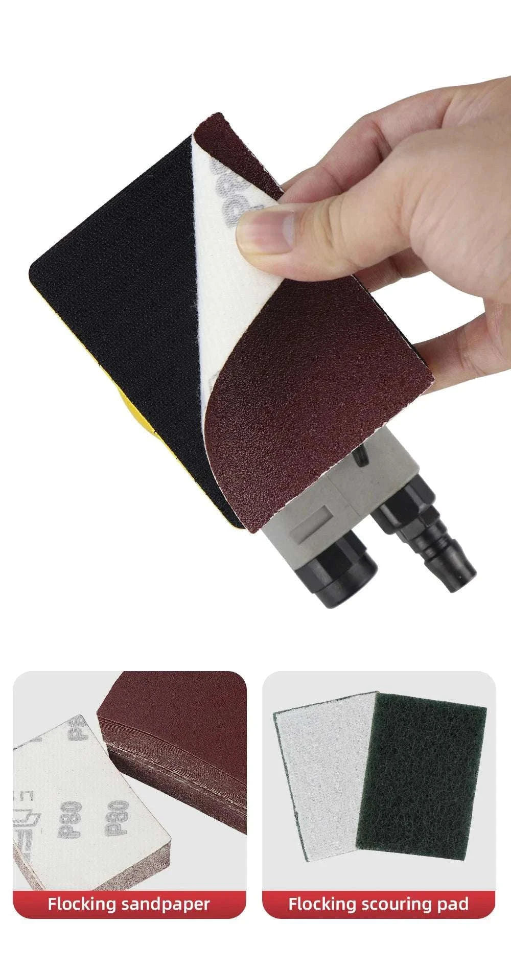 Pneumatic Car Air Sander Polisher 70x100mm with 20 Sandpapers-with 20pcs 320grit