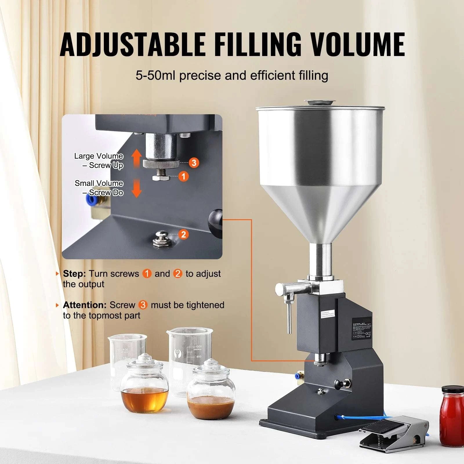 Pneumatic Liquid Filling Machine 5–50ml with Pedal Control-5-50ml / CZECH REPUBLIC