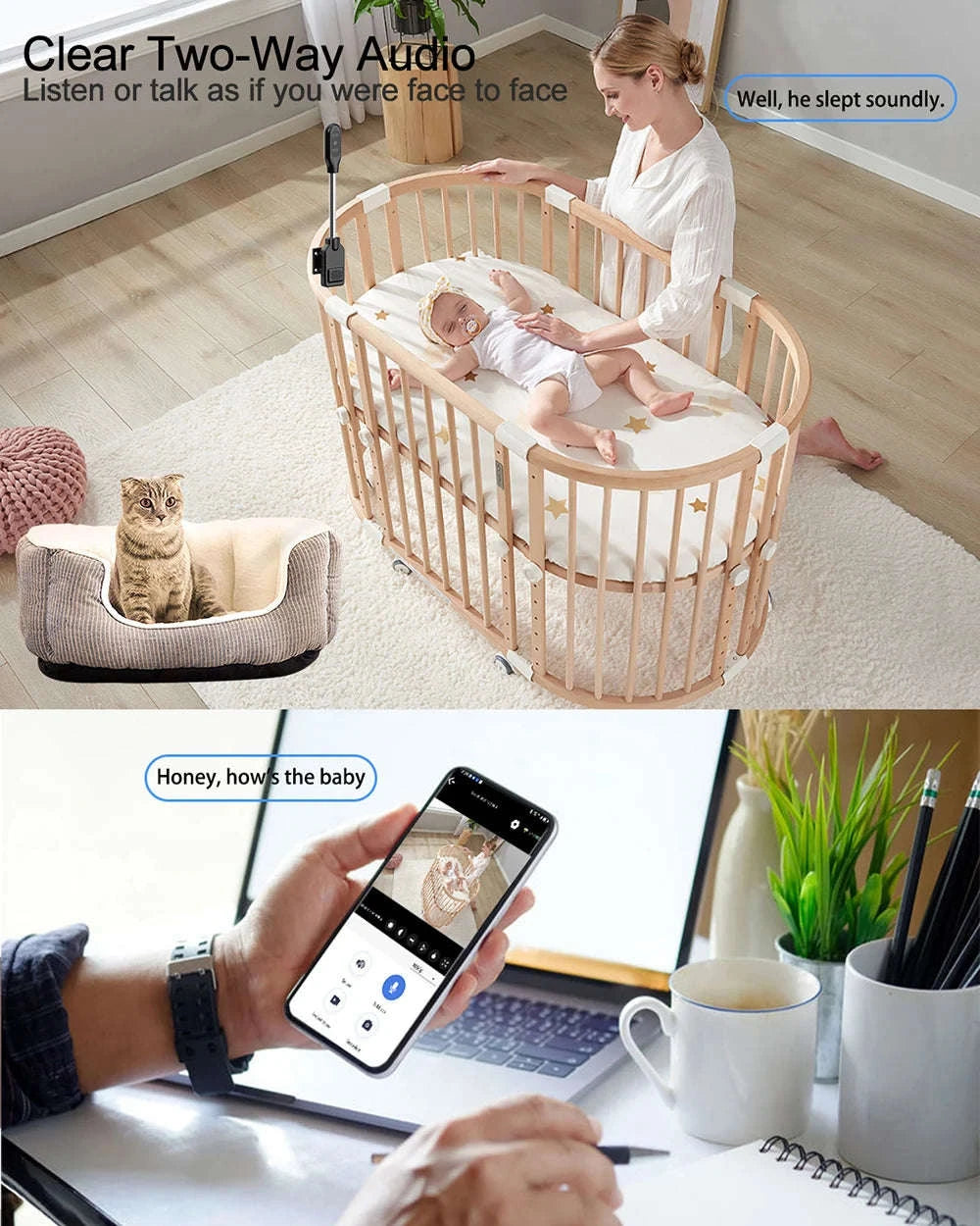 PNZEO Compact Indoor Plug‑in Smart Security Camera-W8