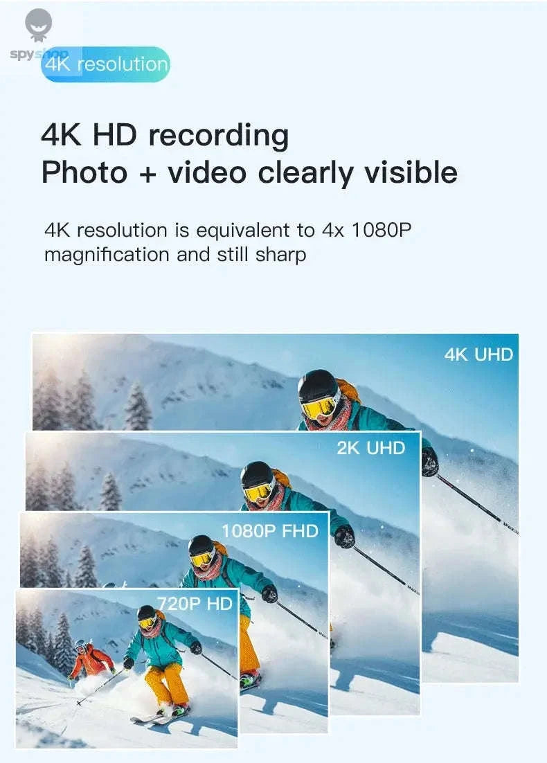Pocket 4K Mini Camera – Ultra‑Portable Action Capture with Magnetic Mounts-UHD Pro 4K (White) / With 32G TF Card / CHINA