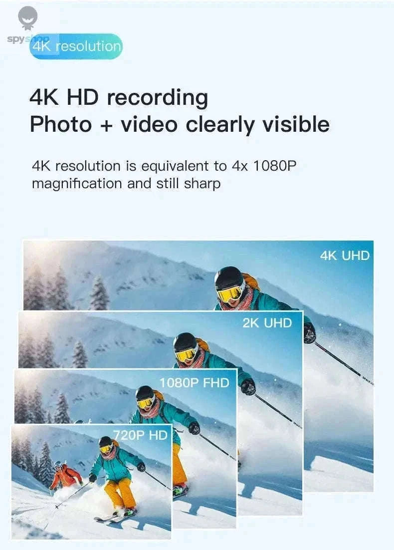 Pocket 4K Mini Camera with Magnetic Mounts-UHD Pro 4K (White) / With 32G TF Card / China Mainland