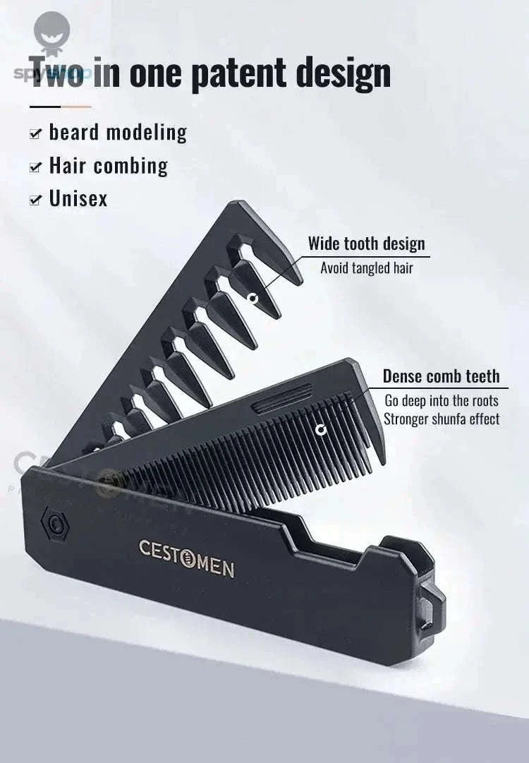 Pocket Folding Comb for Hair and Beard Grooming On the Go-Purple