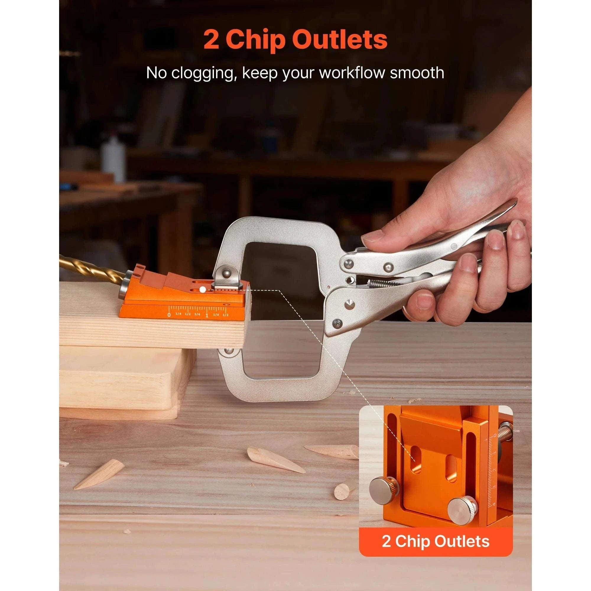 Pocket Hole Jig Kit for Woodworking – Adjustable Drill Guide System-TypeA / United States