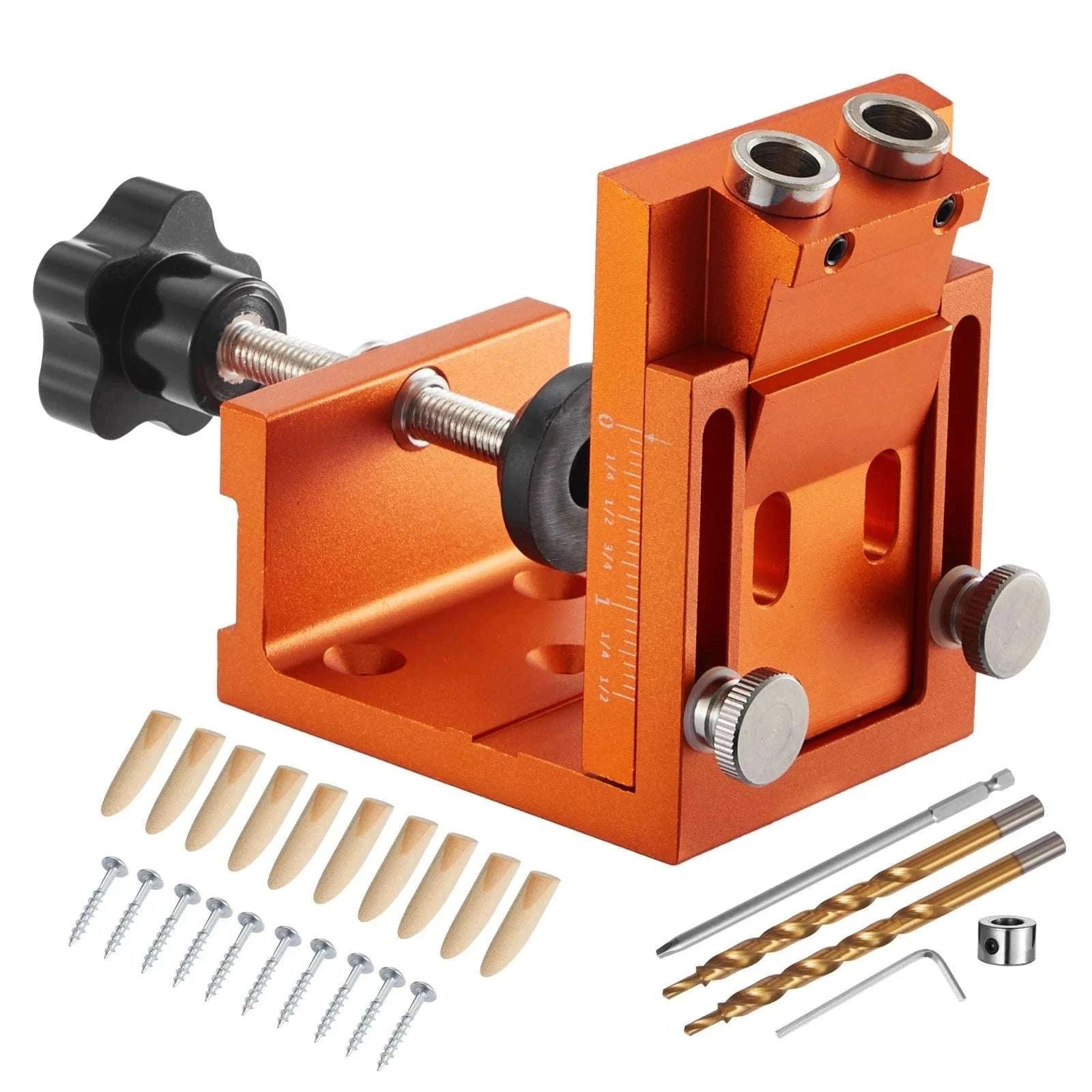 Pocket Hole Jig Kit for Woodworking – Adjustable Drill Guide System-TypeA / United States