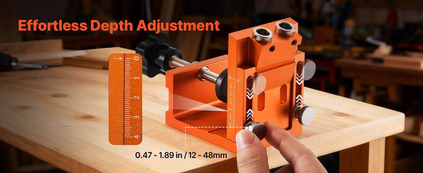 Pocket Hole Jig Kit for Woodworking – Adjustable Drill Guide System-TypeA / United States