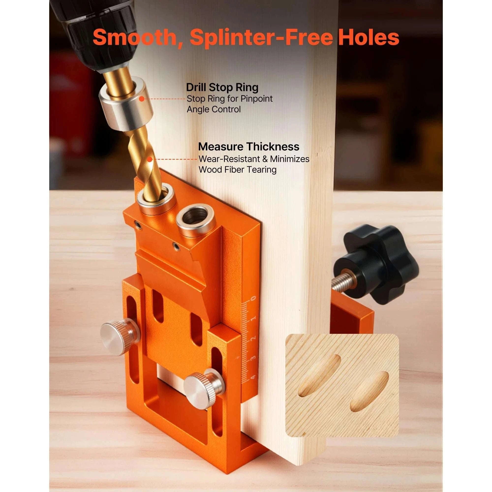 Pocket Hole Jig Kit for Woodworking – Adjustable Drill Guide System-TypeA / United States